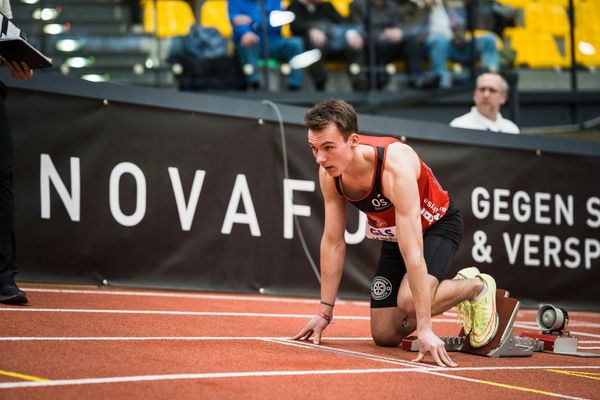 Florian Kroll (LG Osnabrueck) bei den Deutschen Leichtathletik-Hallenmeisterschaften am 18.02.2023 in der Helmut-Koernig-Halle in Dortmund